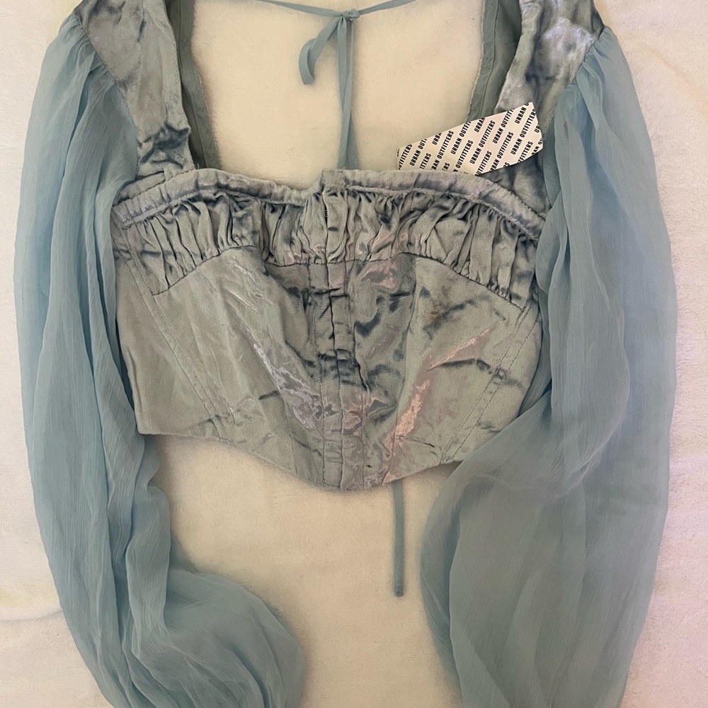 Urban Outfitters Light Blue Ruffled Top